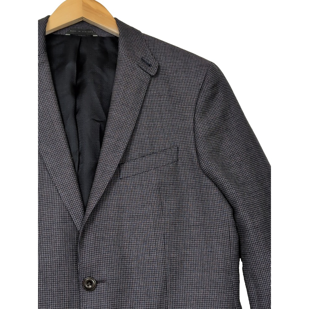 Hugo Boss‎ Blazer Jacket Rhett 2 Extra Slim Mens 40R Blue Purple Wool Linen